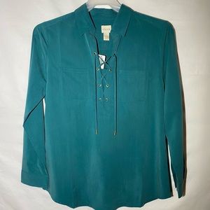 Chicos Silky Lace Up Tunic